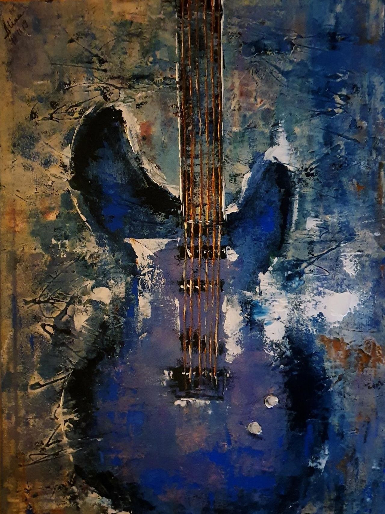 ArteDiAlina.com painting: Blue music